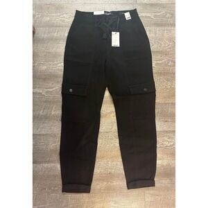Judy Blue‎ Black Cargo Pants Women's Drawstring Waist Utility Pockets Trousers